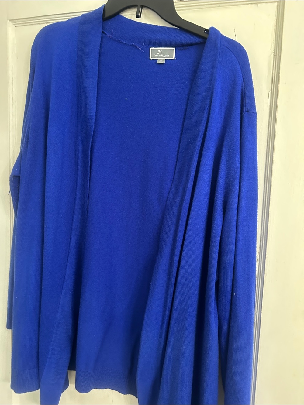 JM Collection Royal Blue Open-Front Women's Cardigan